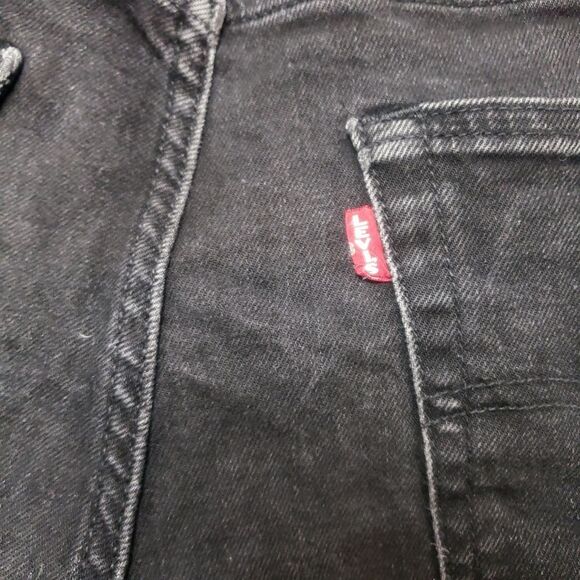 Levis 502 Jeans Mens 33 Black Tapered Denim - Picture 4 of 16